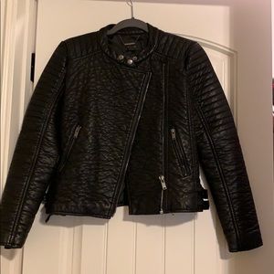 Faux-Leather Moto Jacket